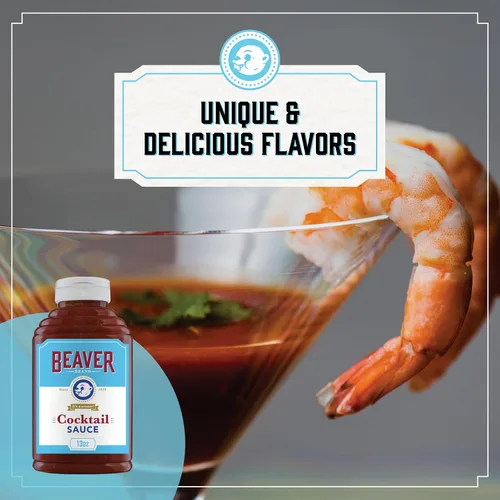Vista 4 de Beaver Brand - Salsa de cóctel con rábano picante recién rallado, 13 onzas, salsa de cóctel de mariscos y camarones