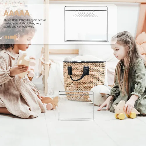 Vista 2 de NUOBESTY Perchero de ropa para muñecas, perchero de ropa en miniatura, perchero para ropa, decoración de casa de muñecas, accesorios para muebles
