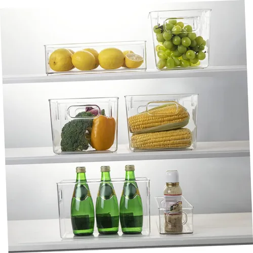 Vista 5 de SMASOLO Caja de almacenamiento transparente para refrigerador, versátil organizador de refrigerador para bebidas, frutas y verduras, organiza