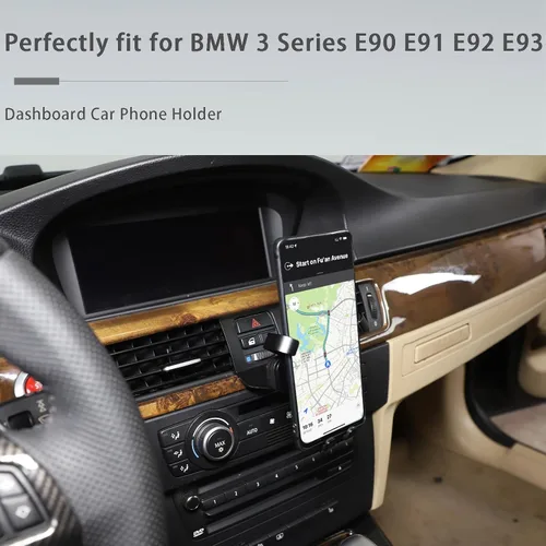 Vista 7 de Para BMW Serie 3 E90 E91 E92 E93 360-Degree Rotary Teléfono Celular Titular Negro (B))