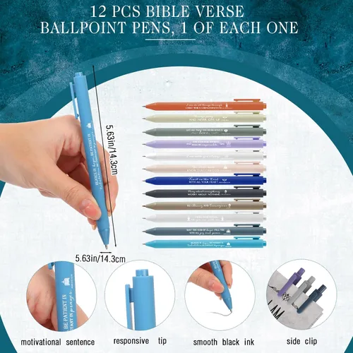 Vista 3 de Gueevin Juego de regalo cristiano a granel, bloc de notas con versículos bíblicos, mini pulsera de silicona inspiradora para hombre de Dios
