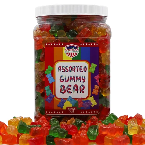 Vista 3 de Gomitas arcoíris de colores surtidos, tarro (3 lb) (oso surtido)