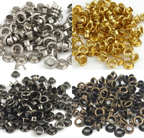 Vista 6 de ECYC Ltd 100pcs Ojal de latón 0.157 in Ojal de metal Herramienta de instalación Agujero de botón DIY Artesanía Fabricación y Costura Botón de Ojo
