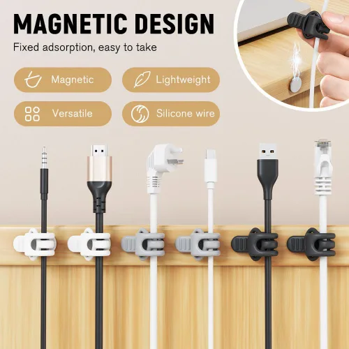 Vista 2 de Upgraded Data Cable Organizer - Made of Silicone, A Multi-Purpose Cable Bundling Tool(12pcs)