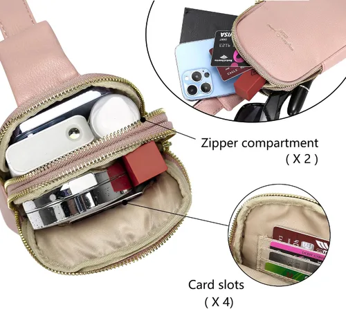 Vista 3 de INICAT - Bolso bandolera pequeño para mujer, hombre, adolescente y niñas, riñonera