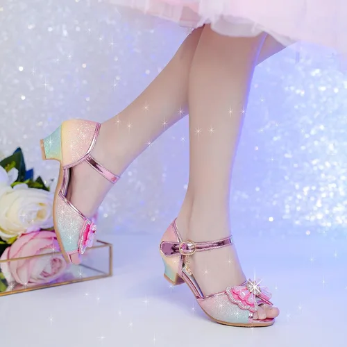 Vista 2 de Osinnme - Sandalias de boda para niña pequeña y grande