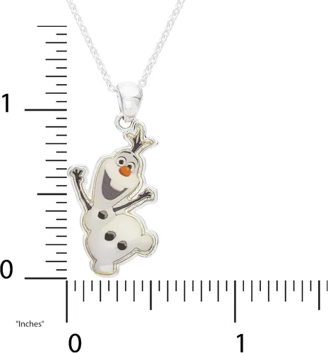 Vista 3 de Disney Frozen Fine Silver Plated Blue Snowflake Pendant Necklace 18 Chain