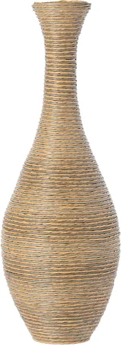 Vista 3 de Jarrón artificial de ratán de 38 pulgadas de alto en elegante color beige, pieza de declaración para decoración de sala de estar, entrada o pasillo