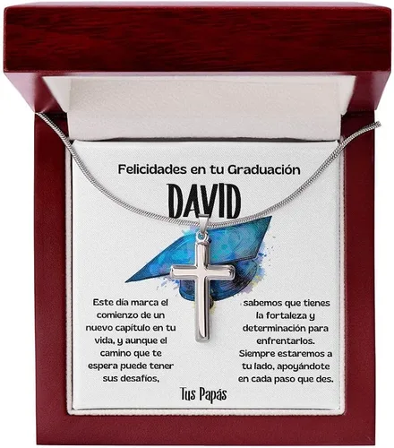 Vista 5 de Un regalo simbólico de éxito y protección para celebrar su graduación - Collar con Cruz