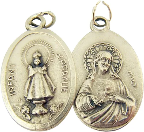 Vista 17 de Catholic Patron Saint Medals Base en tono plateado, 1 pulgada, juego de 2