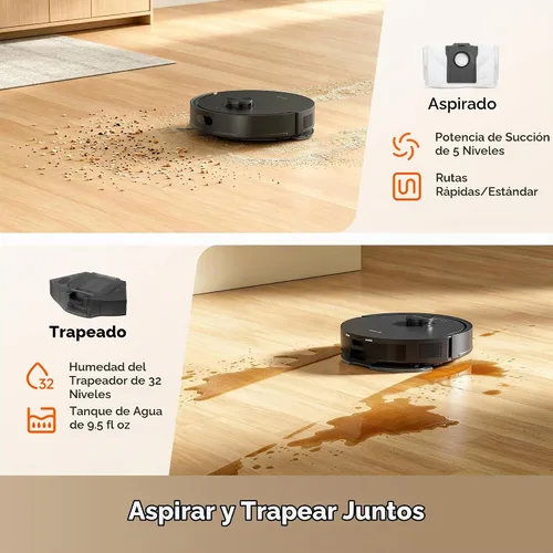 Vista 9 de [Usado] dreame Robot aspirador y trapeador D20 Air Plus, succión potente de 20,000