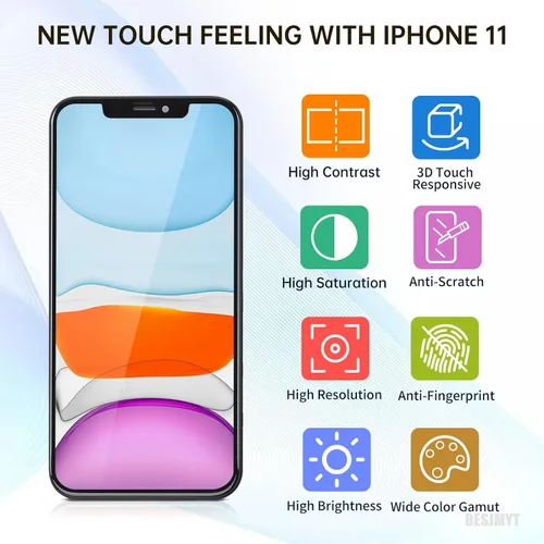 Vista 5 de Pantalla de repuesto para iPhone 11 con altavoz LCD de 6.1 pulgadas 3D Touch Digitizer Display Full Assembled Proximity Sensor Repair Front Glass