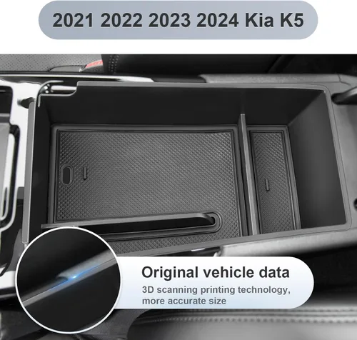 Vista 5 de SKTU para 2021 2022 2023 2024 Kia K5 Organizador de Consola Central 2023 2024 K5 Caja de Almacenamiento Organizador Contenedor Reposabrazos Inserto