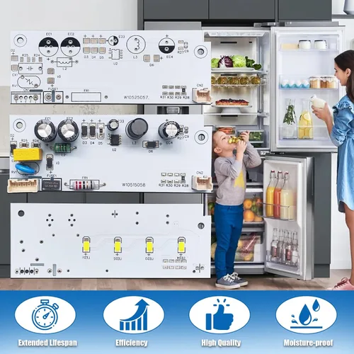 Vista 7 de 1 pieza de luz para refrigerador W10515058, 2 piezas de luz para refrigerador W10515057, juego de placas de luz LED para congelador de reemplazo