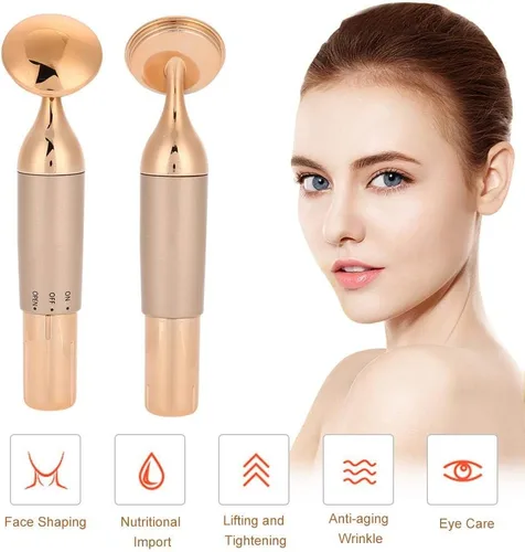 Vista 4 de ZJchao Rodillo masajeador facial, antienvejecimiento, masaje facial, masajeador de belleza, varita masajeadora de piel, dispositivo de belleza