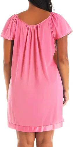 Vista 2 de Exquisite Form 30109 Camisón corto de nailon para mujer, con manga de aleteo