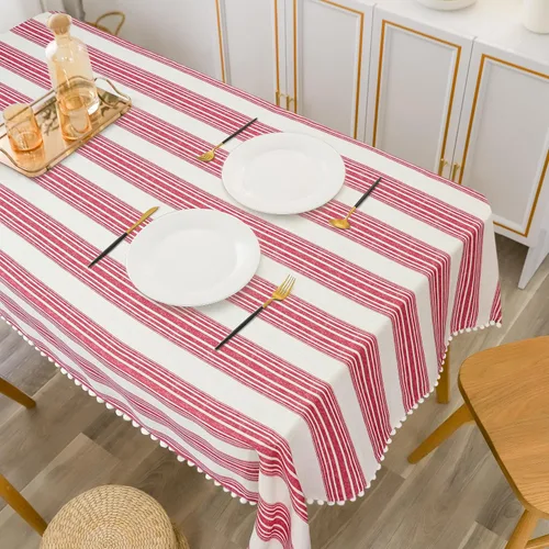 Vista 2 de DriftAway Mantel de lino de arpillera para mesa de comedor para mesas rectangulares de 8 pies, manteles rústicos, resistentes a las arrugas