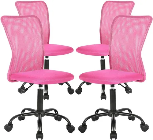 Vista 13 de Silla de oficina, silla de computadora con soporte lumbar, ergonómica, respaldo medio, malla ajustable, altura ajustable, silla giratoria sin