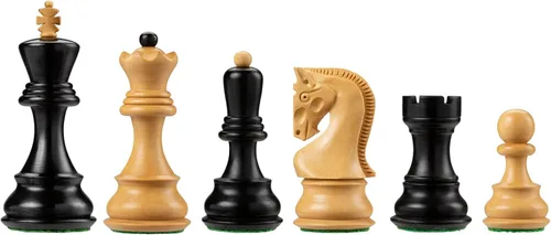 Vista 2 de Bobby Fischer Zagreb - Juego de ajedrez de ebonizado y boj con 3.75 pulgadas King - Piezas de ajedrez de madera ponderadas de alta calidad, juego