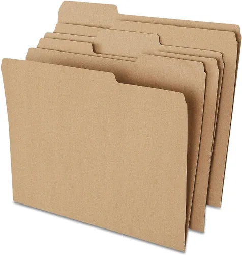 Vista 12 de Staples Carpetas de archivos de colores, tamaño carta, diseño de pestaña superior de 3 pestañas, papel duradero de 10.5 puntos, paquete de 100