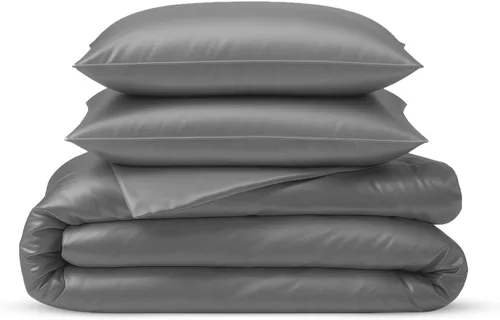 Vista 18 de Linenwalas Juego de Funda de Edredón Tamaño Twin - Viscosa Derivada de Bambú Suave, Transpirable, Ligero, Refrescante, Funda de Edredón con Cierre