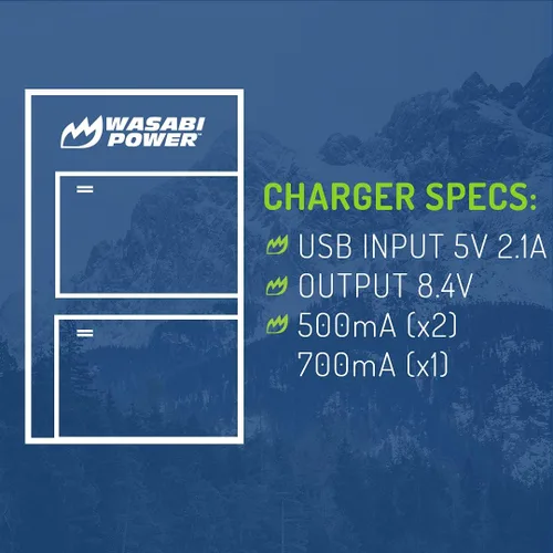 Vista 3 de Wasabi Power Cargador de batería USB dual para Sony NP-FW50, compatible con múltiples modelos de Sony, carga 2 baterías simultáneamente, salida de 5