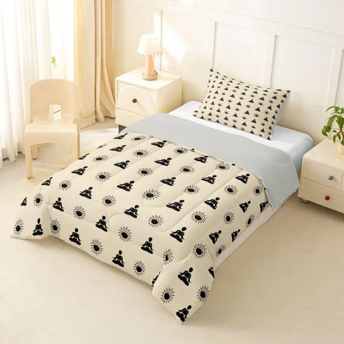 Vista 2 de Erosebridal Yoga Gifts Comforter Set for Kids Boys Girls Yoga Chakras Bedding Sun and Moon Duvet Set Boho Tribal Comforter Twin with 1 Pillowcase