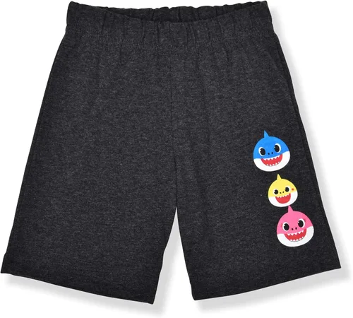 Vista 3 de Nickelodeon Baby Shark - Conjunto de camiseta y pantalones cortos para niños pequeños, azulnegro o grisazul o grisnaranja o grisnegro