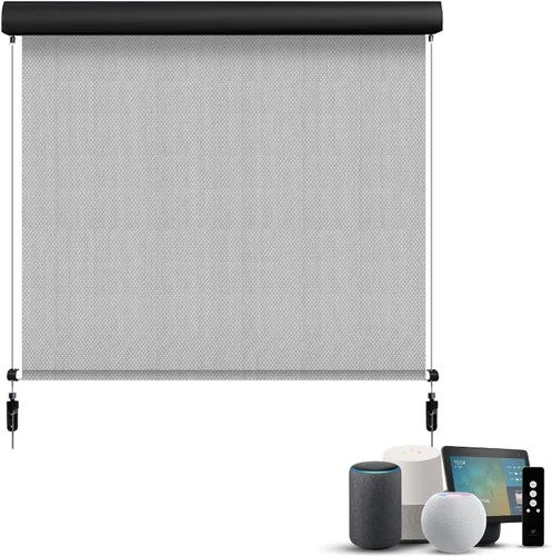 Vista 25 de SmartWings Persianas motorizadas para exteriores para patio, compatibles con materia, Homekit, Z-Wave, Alexa, Google, persianas enrollables 1% Beige