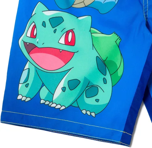 Vista 7 de Pokemon Bulbasaur Charmander Squirtle Pikachu - Conjunto de traje de baño para niños pequeños a grandes, Azul