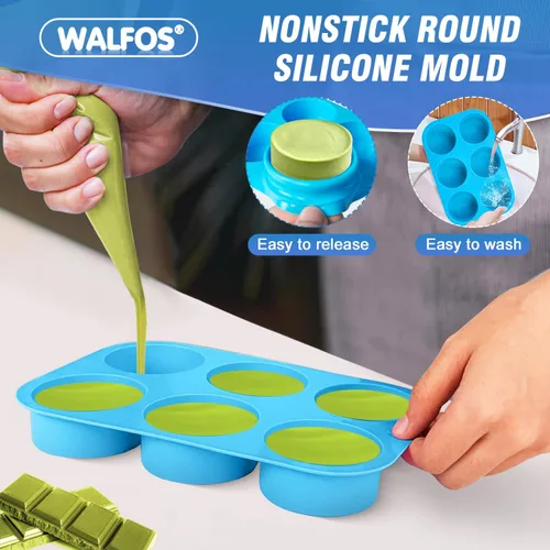 Vista 6 de Molde de silicona para galletas Oreo, Walfos moldes cilíndricos redondos para Oreos cubiertos de chocolate, sin BPA y antiadherente, perfecto