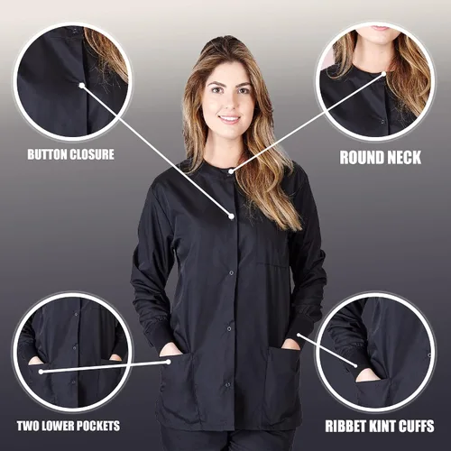 Vista 4 de Chaqueta médica de calentamiento para mujer, chaquetas médicas para mujer