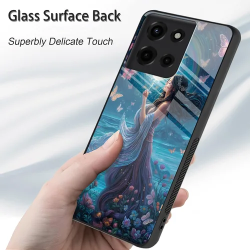 Vista 147 de Funda para Motorola Moto Edge 2022, cubierta trasera de vidrio templado con protector de pantalla, funda protectora a prueba de golpes para Motorola