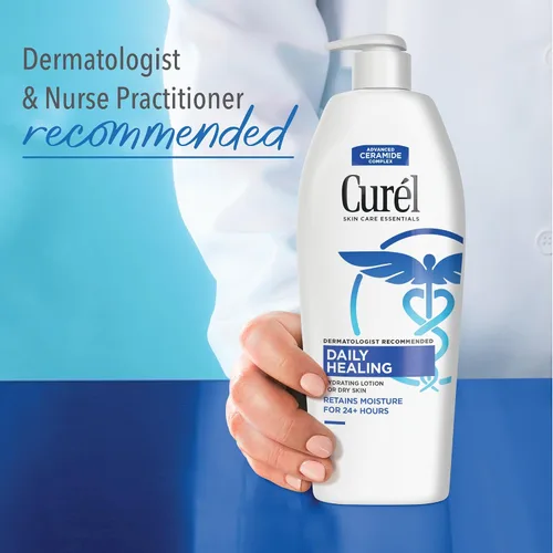 Vista 5 de Curel Loción diaria curativa para manos y cuerpo, hidratante nutre la piel seca con complejo avanzado de ceramida, repara la barrera de humedad, 13