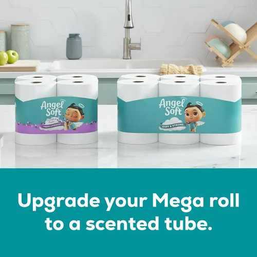 Vista 6 de Angel Soft Papel higiénico, 4 mega rollos = 16 rollos regulares, suave y resistente