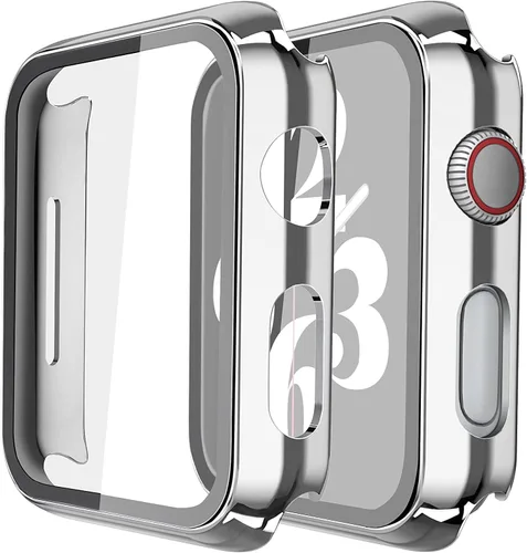 Vista 21 de Misxi Juego de 2 Fundas de Vidrio Templado Compatibles con Apple Watch Series 3 y Series 2 de 1.496 Pulgadas, Protector de Pantalla de Policarbonato