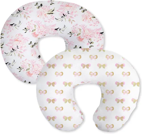 Vista 23 de Little Grape Land Juego de 2 fundas de almohada de algodón para lactancia, suaves y transpirables, extraíbles para almohadas de alimentación, fundas