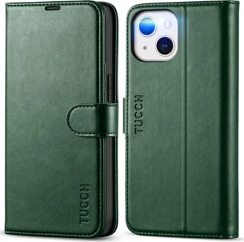 Vista 15 de TUCCH Funda Tipo Billetera para iPhone 13 (6.1") 2021, con Bloqueo RFID, con Soporte para 3 Tarjetas, de Piel Sintética, Tipo Folio