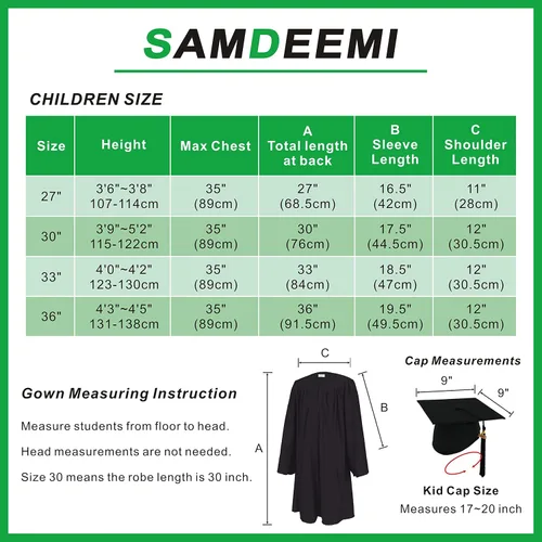 Vista 7 de SAMDEEMI Juego de gorro y bata de graduación unisex brillante para niños con borla 2022 2023, para jardín de infantes, preescolares y niños pequeños