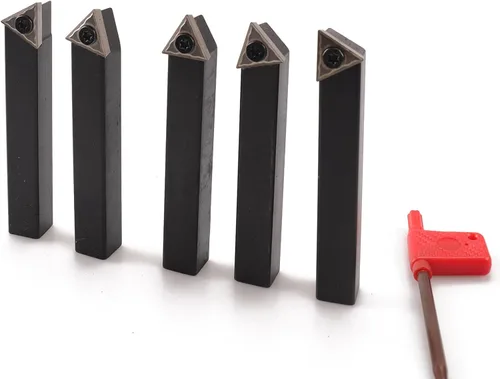 Vista 4 de Juego de 5 herramientas de torneado de carburo indexables de 1/2 pulgada AL/AR/BL/BR/E estilo para torneado, revestimiento, taladrado, biselado, se
