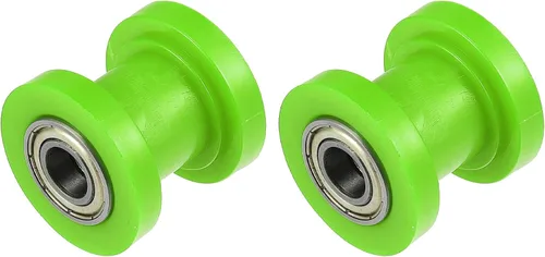 Vista 10 de X AUTOHAUX 2 piezas de polea de cadena de transmisión de 0.394 in, tensor de ajuste de cadena, guía de rueda de goma para bicicleta de calle, Negro