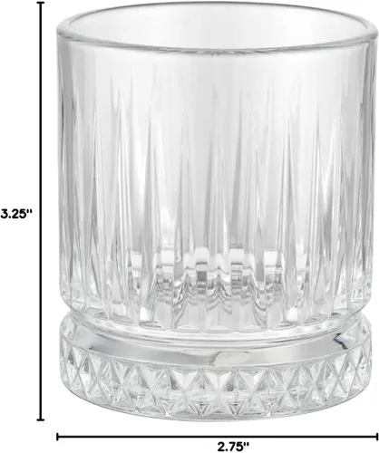 Vista 11 de Restaurantware Elysia - Vasos de whisky de 7 onzas, 12 vasos de corte de rocas, base pesada sin plomo, vasos de vidrio transparente, aptos