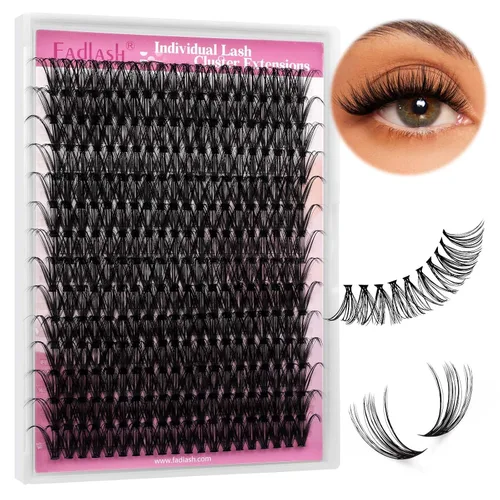 Vista 54 de Extensiones de racimos de pestañas con bandeja grande, pestañas individuales 10D 20D, mezcla natural, suave, C Cur negro, imitación de visón