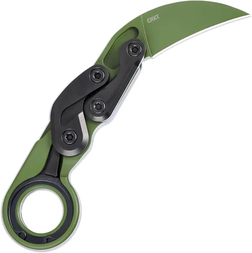 Vista 13 de CRKT Provoke - Cuchillo plegable con Kinematic: Morphing Karambit, hoja de borde liso D2, mango de aluminio, clip de bolsillo, 4040 Negro