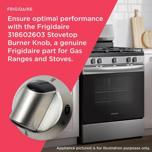 Vista 5 de Frigidaire 318602603 Pomo para quemador de estufa para estufas de gas y estufas