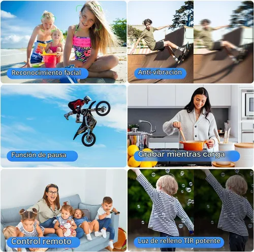 Vista 5 de Videocámara de cámara de video 4K Ultra HD, grabadora digital de 48 MP con micrófono inalámbrico Lavalier, zoom digital 18X, control remoto, tarjeta