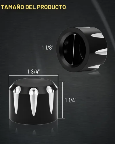 Vista 7 de Tapa negra para tuerca de eje delantero, cubierta de tuerca de horquilla delantera compatible con Harley Davidson 2002-2024 Softail Dyna Iron 883