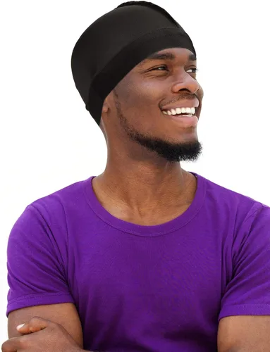 Vista 3 de 6 gorras de ondas sedosas para hombres y niños 360 Wave Durag Cap Elastic Wave Velvet Hat