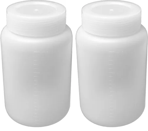 Vista 15 de Bettomshin 1 botella de plástico PE de 3.4 fl oz (grado alimenticio), botella de reactivo de laboratorio de boca ancha, recipiente de almacenamiento