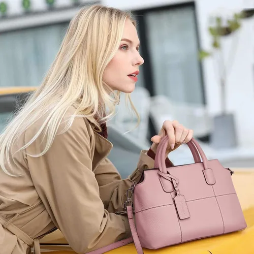 Vista 26 de Kattee - Bolsos de piel auténtica para mujer, bolsos de mano suaves para mujer